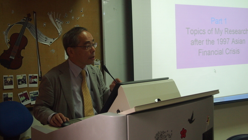 20140923 Dr. Suehiro Akira, Professor of School of Social Science, University of Tokyo shared his perspectives in his lecture 